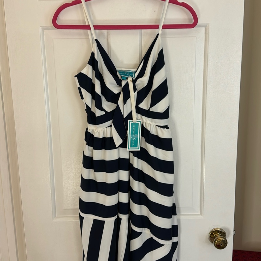 NWT Southern Frock Navy Stripe Nautical Dress